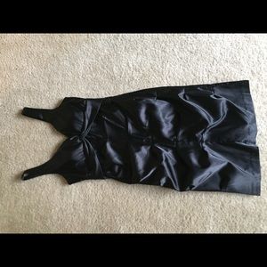 Satin black cocktail dress